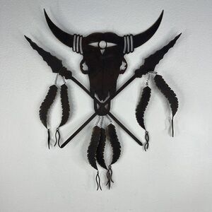 Rustic Brown Bull Skull Wall Decor